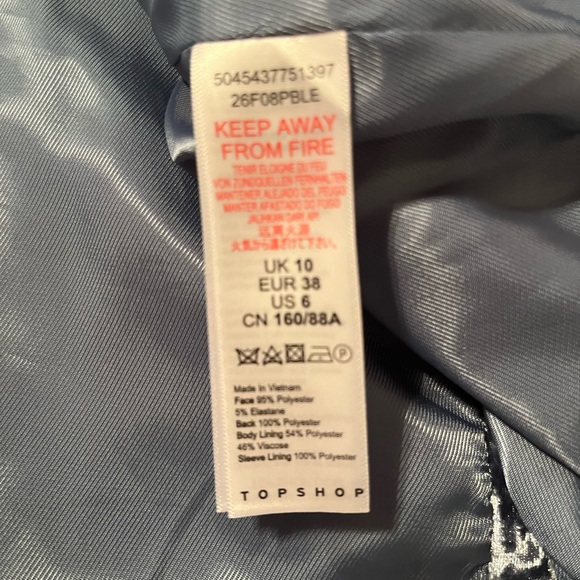 Topshop Crushed Blue Velvet Blazer 🩵 - Picture 6 of 11